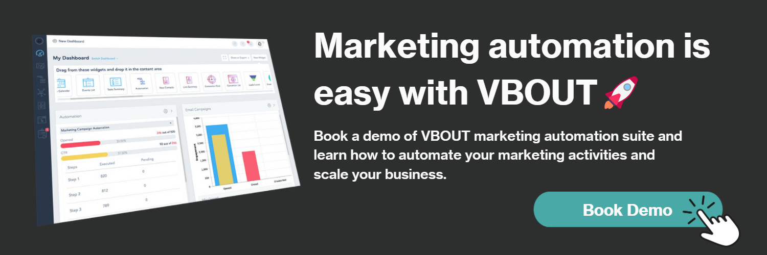 Book a demo of VBOUT marketing automation software