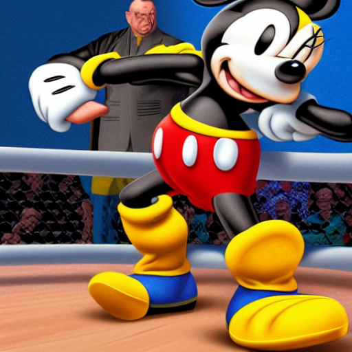 Prompt: Disney Pixar Mickey Mouse: UFC Heavyweight Champion